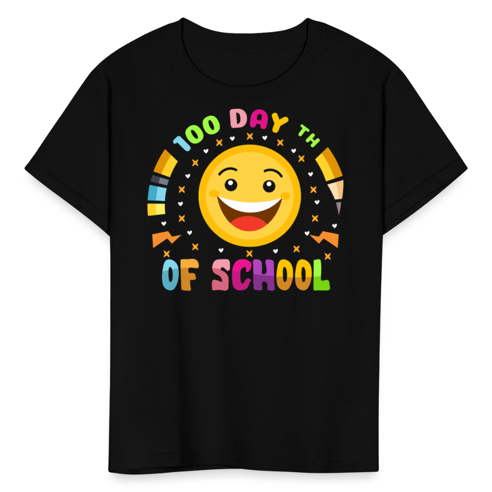 100th Day Of School Shirt For Kids Elementary School T-shirt - black