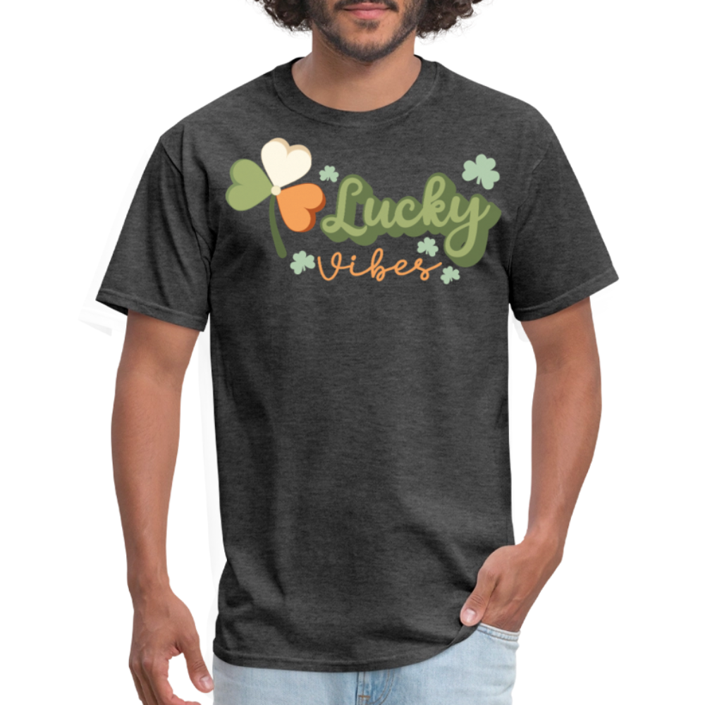 St Patrick’s Day Lucky Vibes T-shirt - heather black