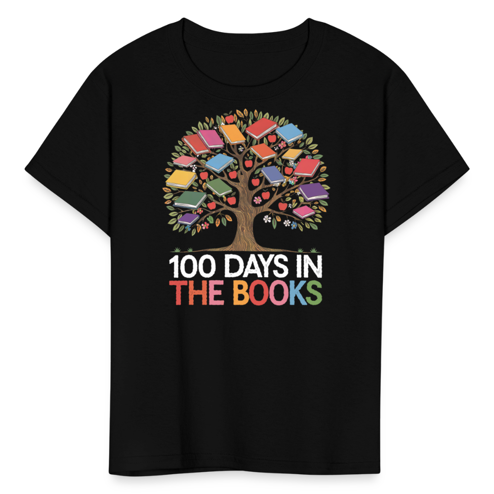 Milestone Celebration Tee for Students 100 Days in the Books T-Shirt - black