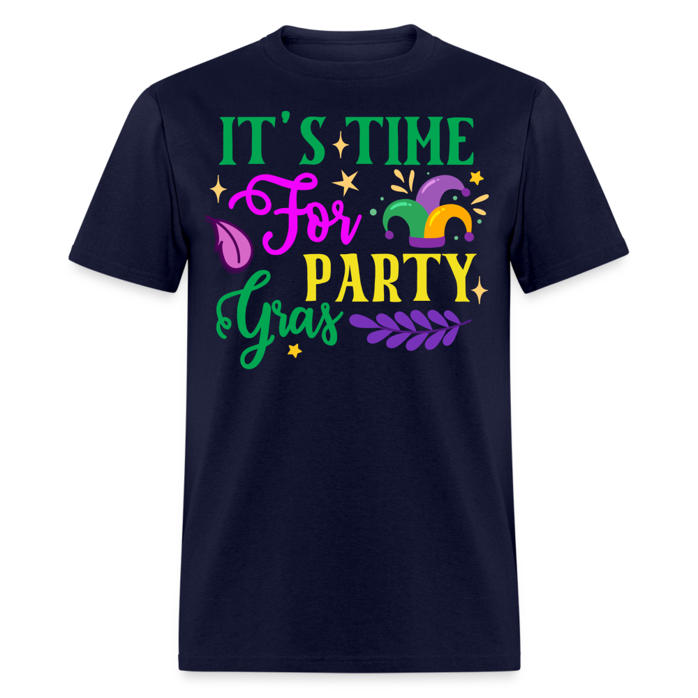 Funny Mardi Gras Festival Tee It's Time for Party Gras T-shirt - navy