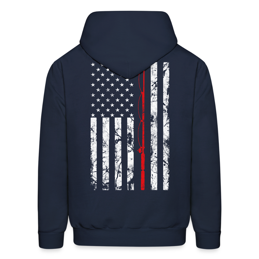American Flag Patriotic Fishing Gear For Men Hoodie - navy