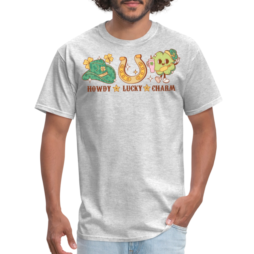 Howdy Lucky Charm St Patrick’s Graphic T-Shirt - heather gray