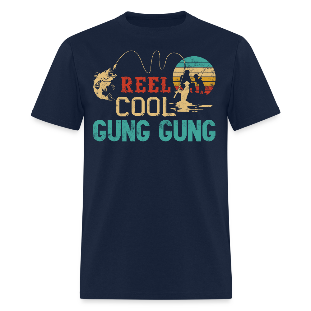 Reel Cool Gung Gung Fishing Gifts For Asian Grandfathers T-shirt - navy