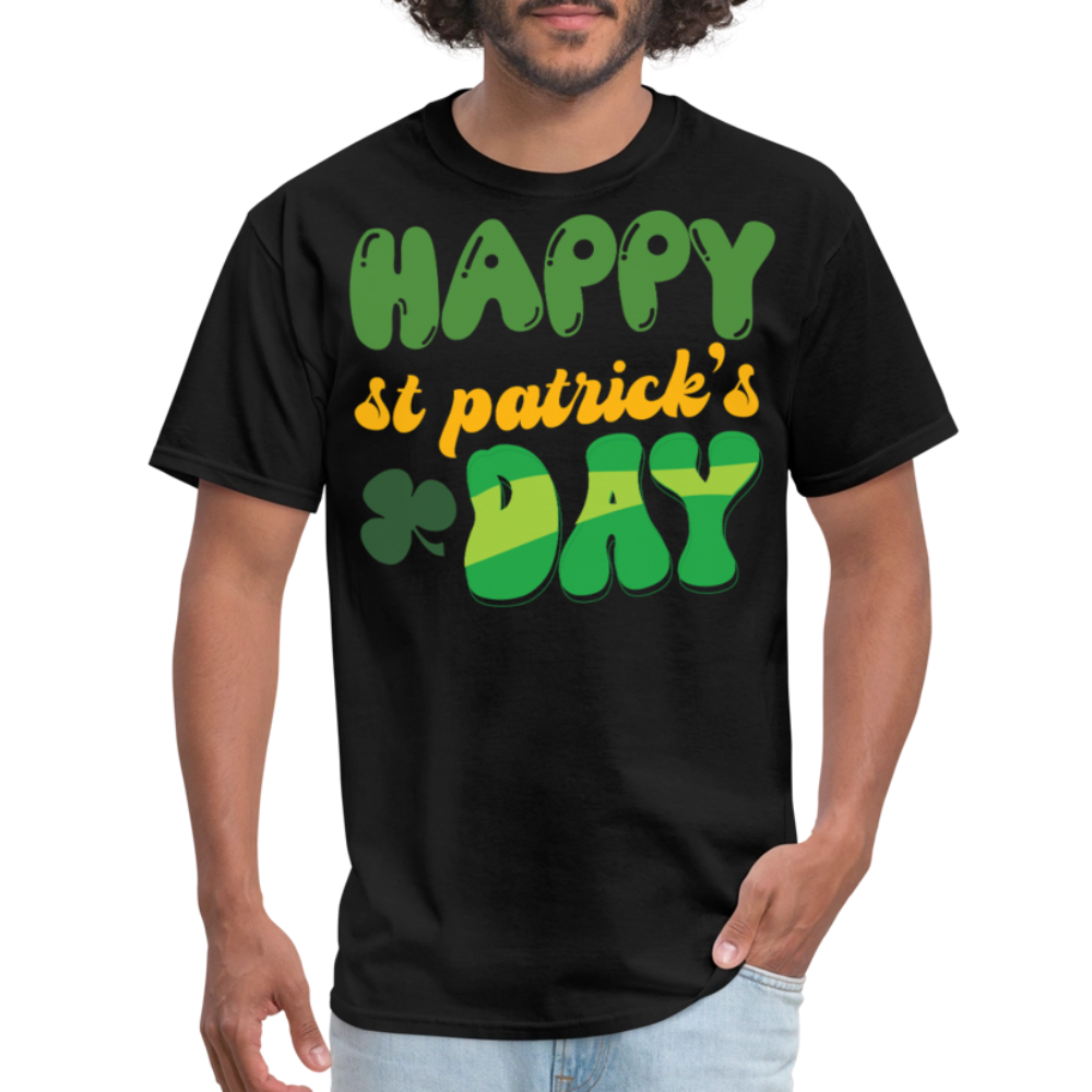 Retro-style Happy St Patrick’s Day T-shirt - black