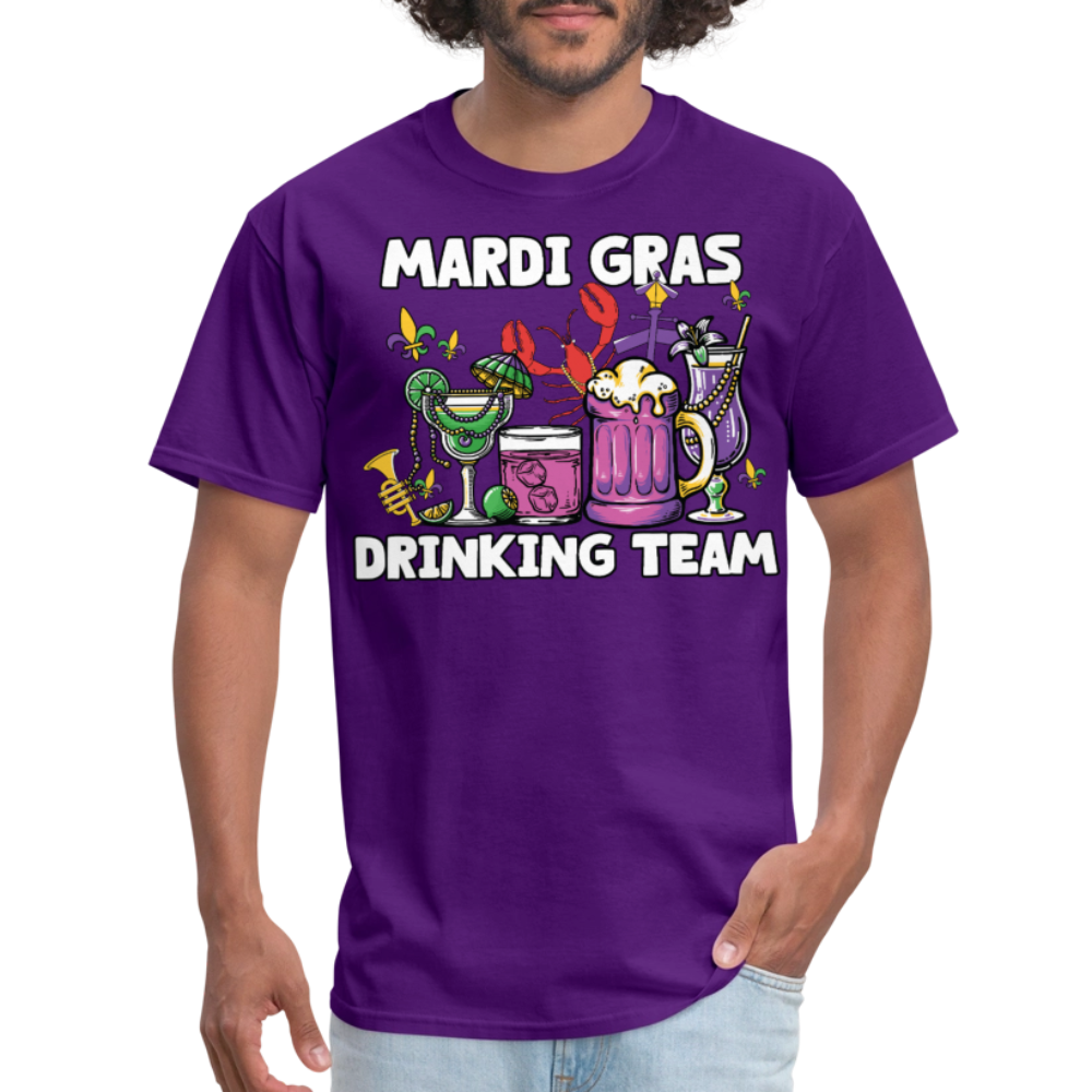 Beer And Cocktail Lover Mardi Gras Tee Mardi Gras Drinking Team T-shirt - purple