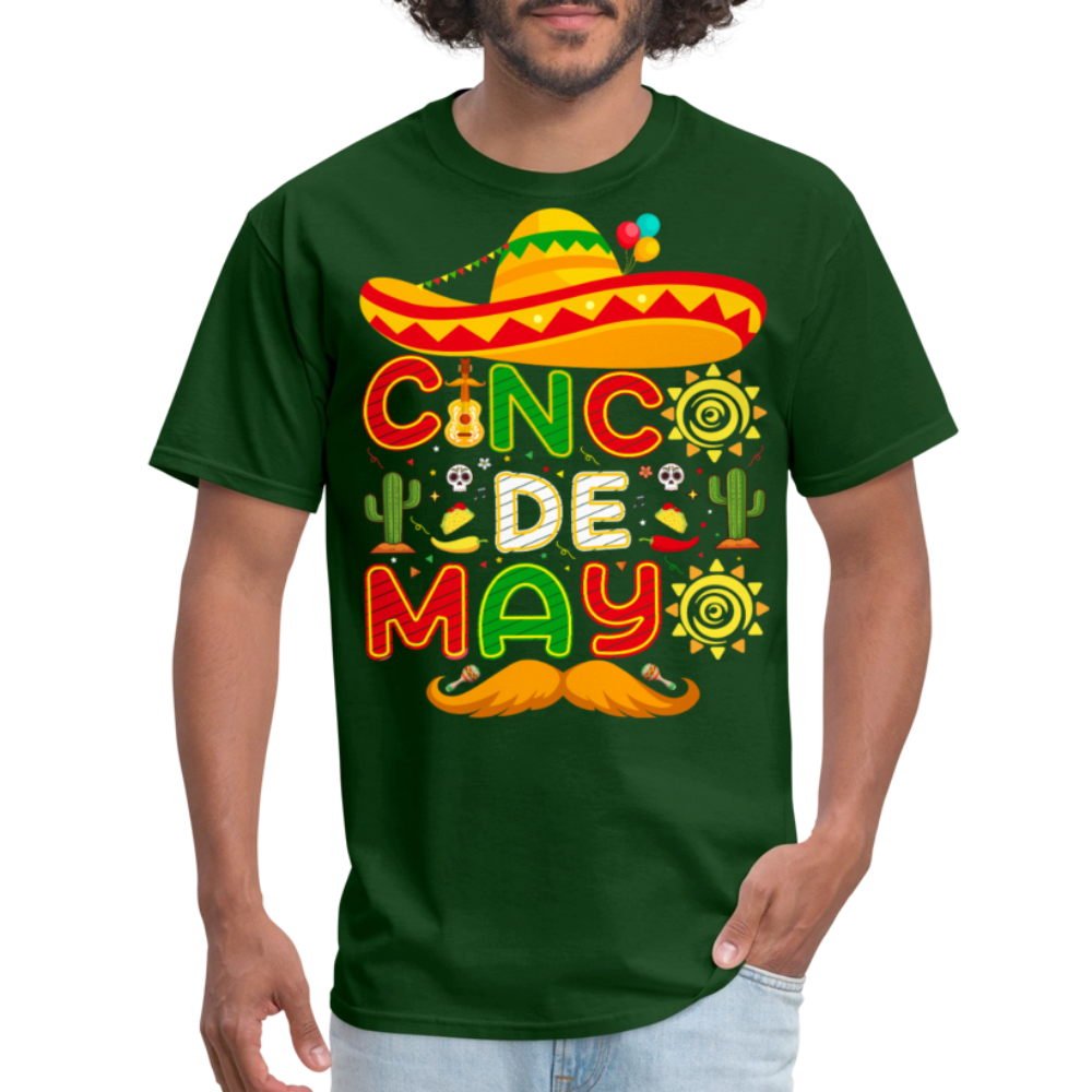 Mexican Fiesta Celebration Tee Cinco De Mayo Party T-shirt - forest green