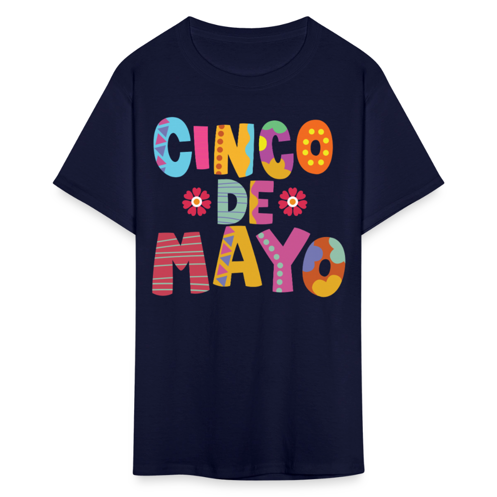 Mexican Holiday Celebration Tee Cinco De Mayo Colorful Graphic T-shirt - navy