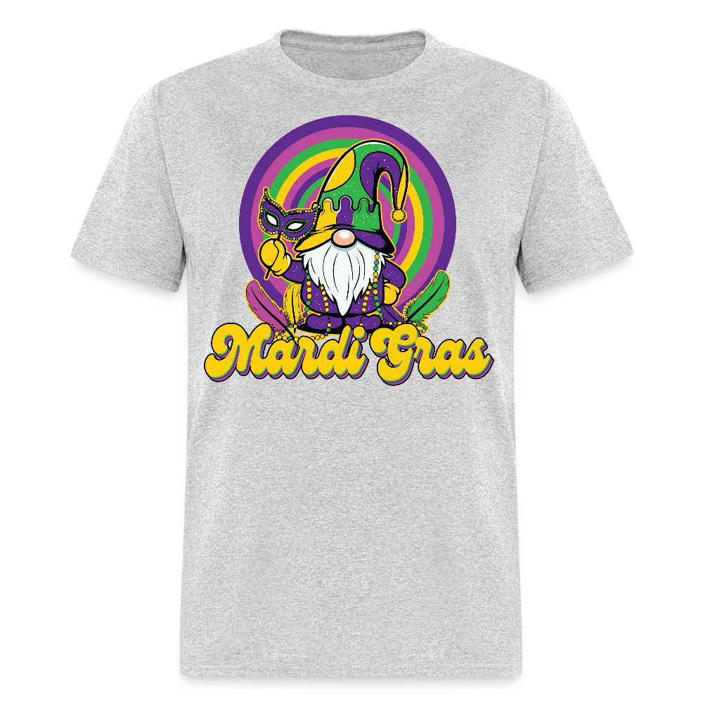 Fat Tuesday Parade Tee Mardi Gras Gnome T-shirt - heather gray