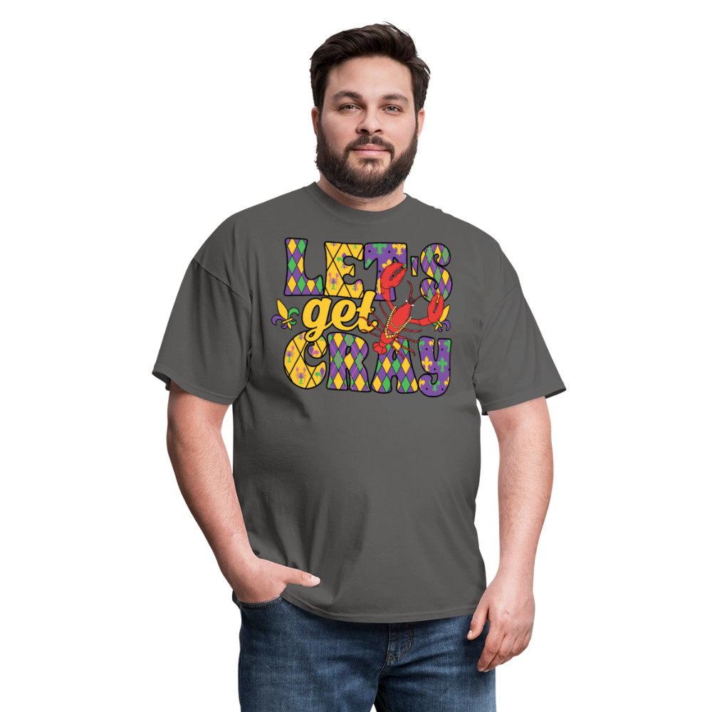 Let’s Get Cray Mardi Gras Crawfish Party T-Shirt - charcoal