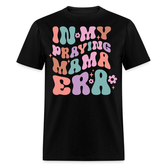 Christian Mom Retro Graphic Tee Praying Mama Faith T-shirt - black