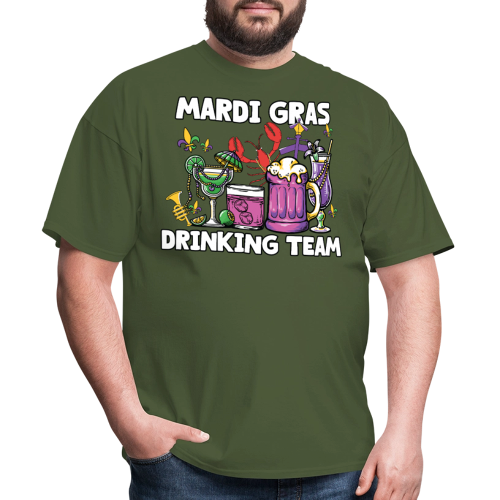 Beer And Cocktail Lover Mardi Gras Tee Mardi Gras Drinking Team T-shirt - military green