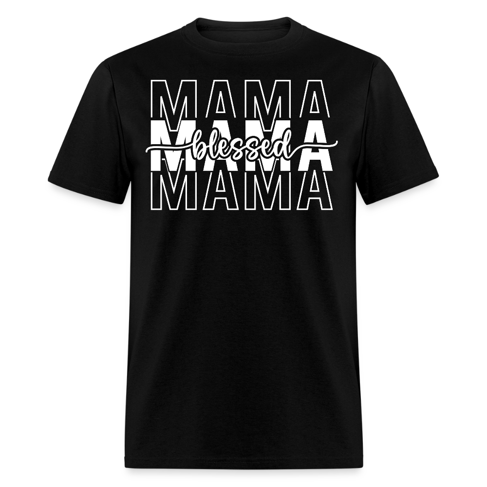 Christian Mom Graphic Tee Blessed Mama T-shirt - black