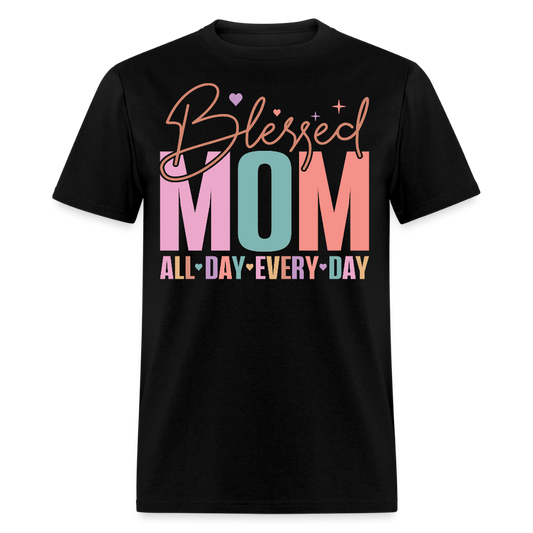 Blessed Mom Tee For Christian Women T-shirt - black