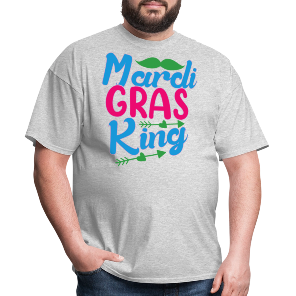 Mardi Gras King Shirt For Men Funny Mardi Gras Party T-shirt - heather gray