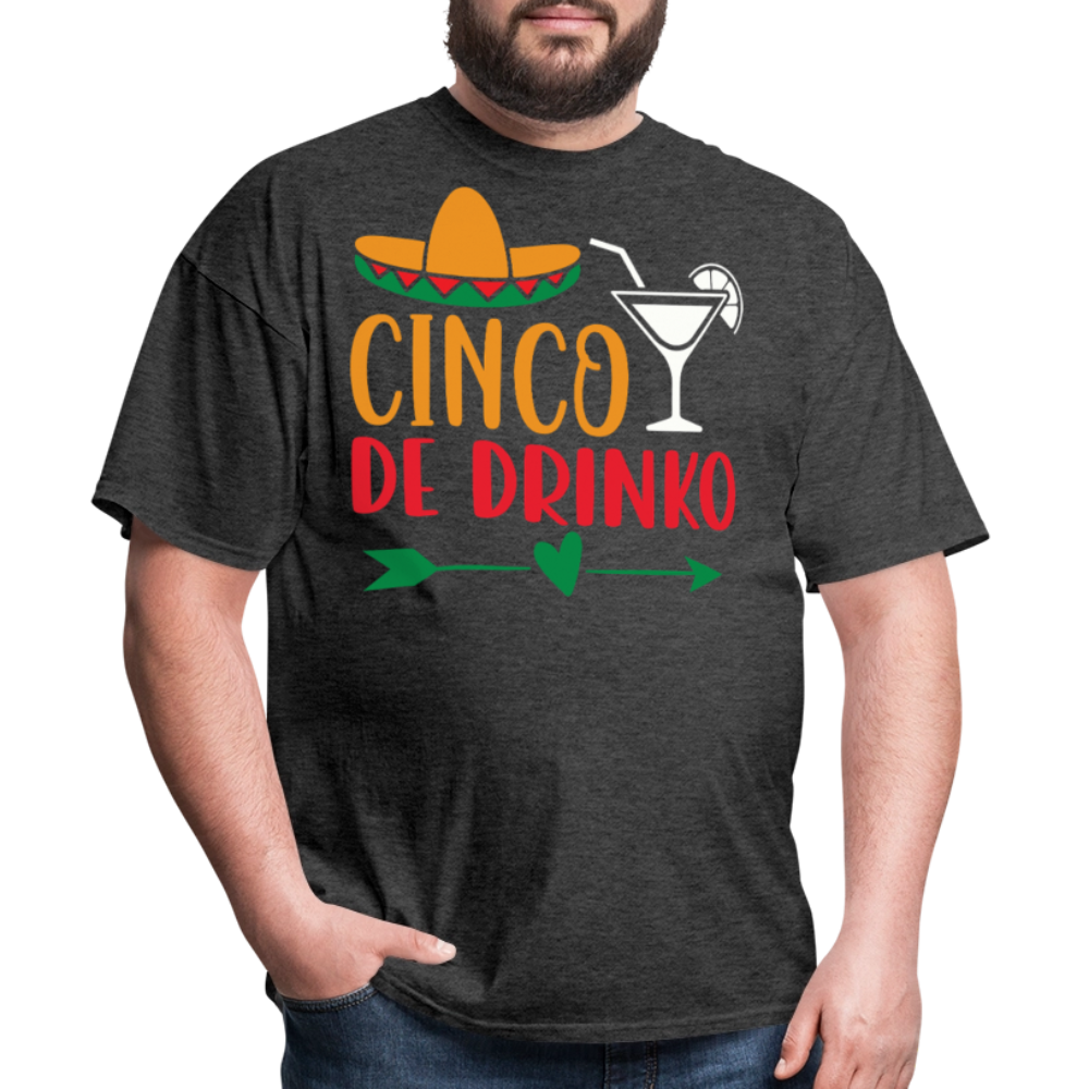 Funny Cinco de Mayo Drinking Tee Cinco de Drinko party T-shirt - heather black