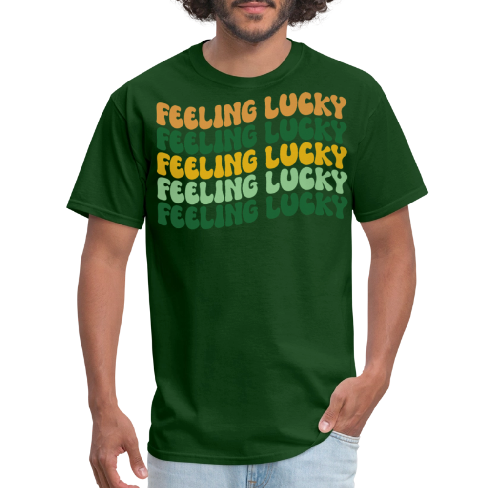 Retro Feeling lucky St Patrick’s Day T-shirt - forest green