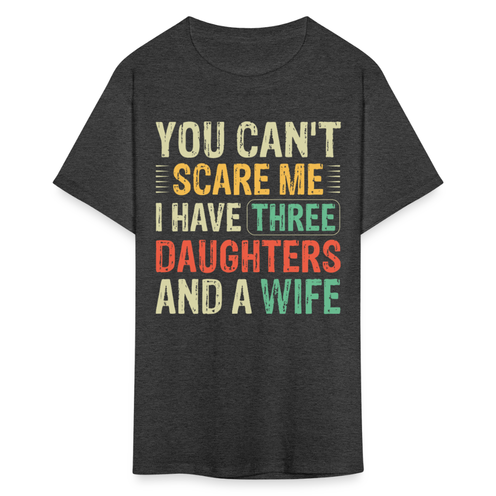 Best Gift For A Father Of Three Daughters And A Wife Unisex T-shirt - heather black