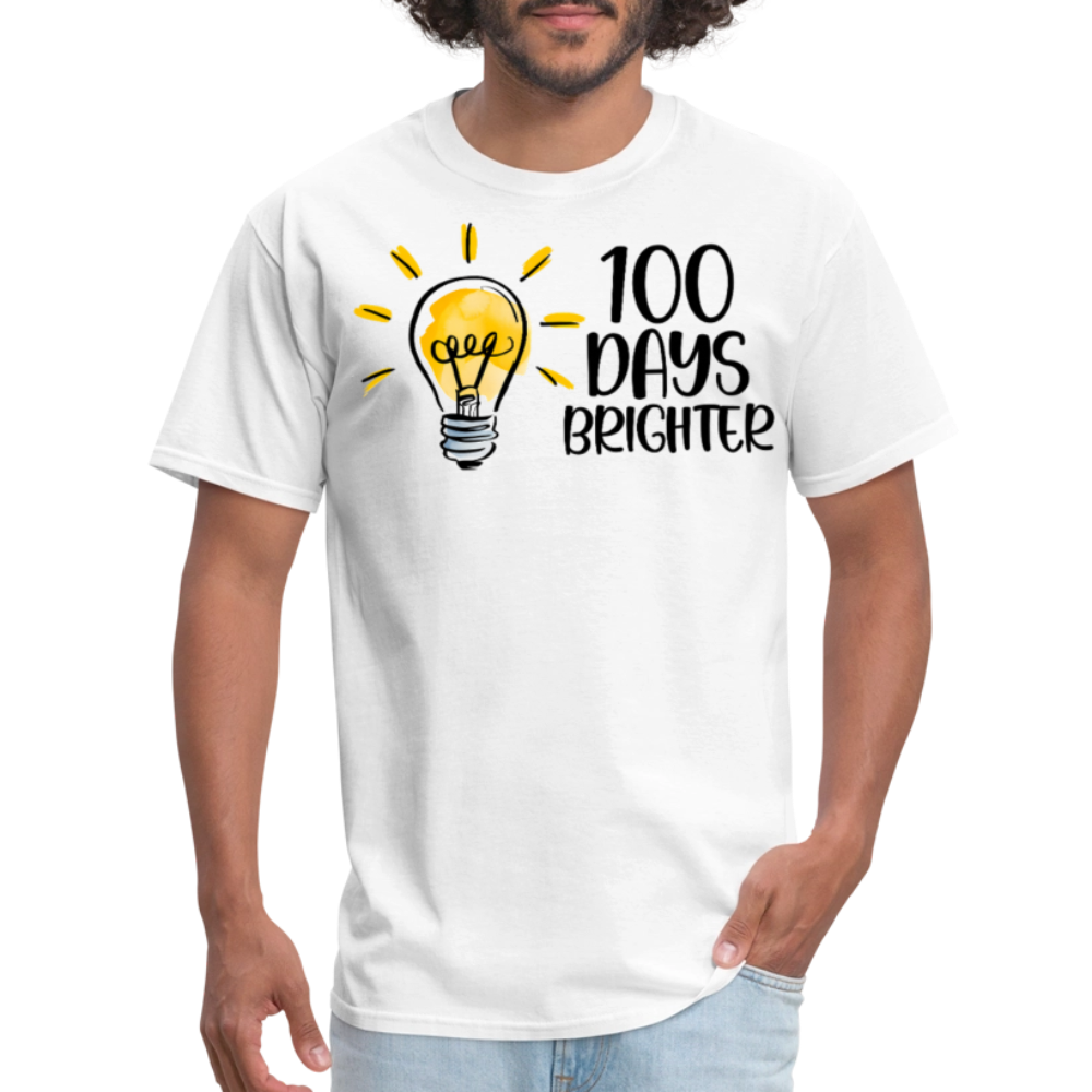 100 Days Brighter Tee for Teachers School Milestone Unisex T-Shirt - white