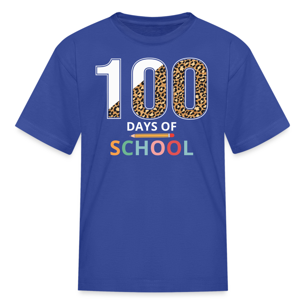 100 Days Of School Shirt For Boys Colorful School Milestone Kids T-shirt - royal blue