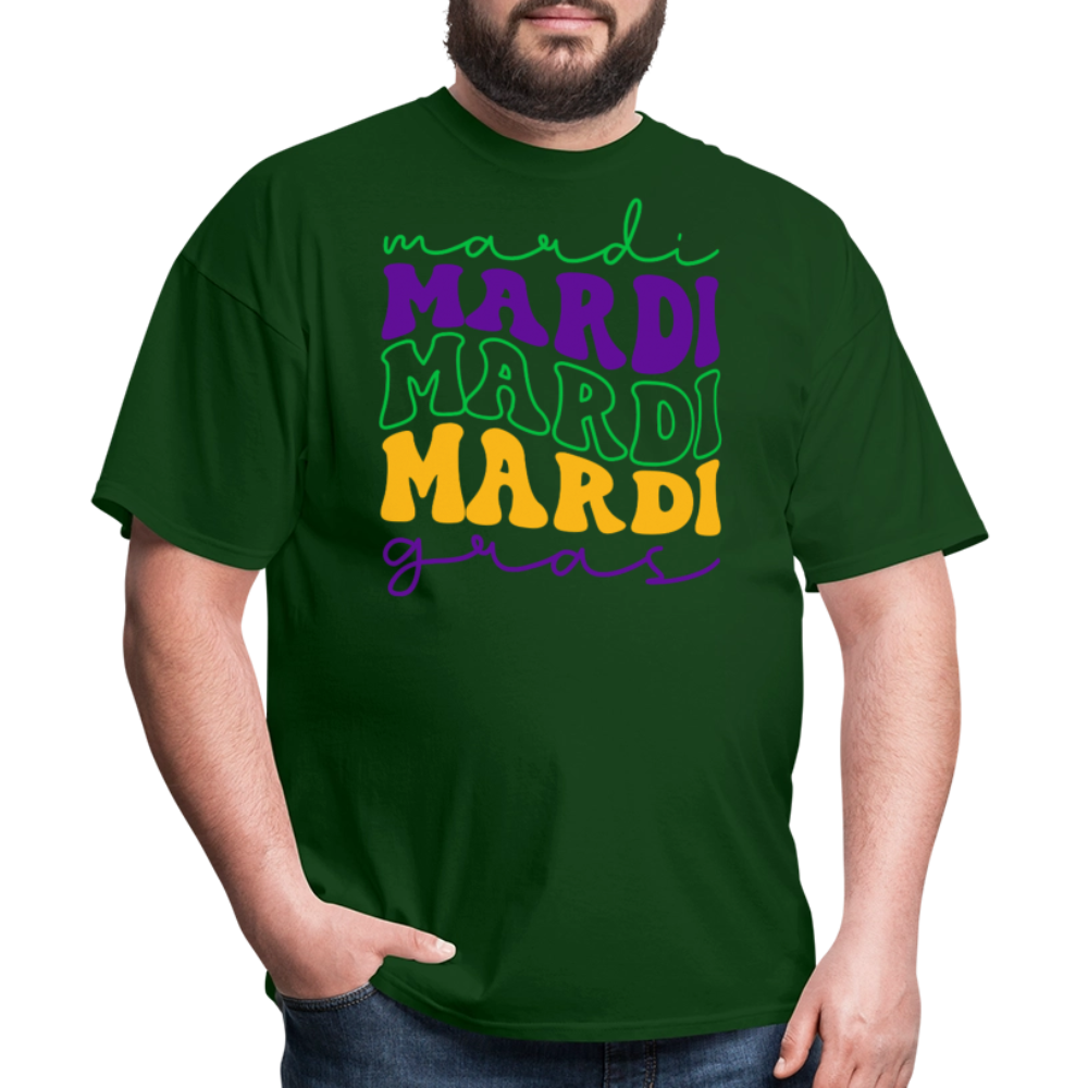 Funny and Stylish Mardi Gras Lettering Unisex T-shirt - forest green