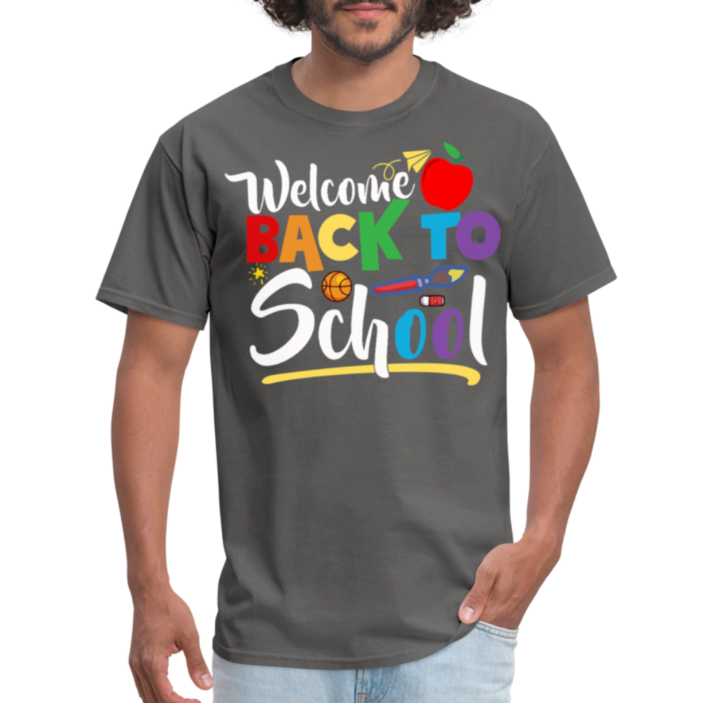 Welcome Back to School Shirt for Teachers First Day of school T-shirt - charcoal