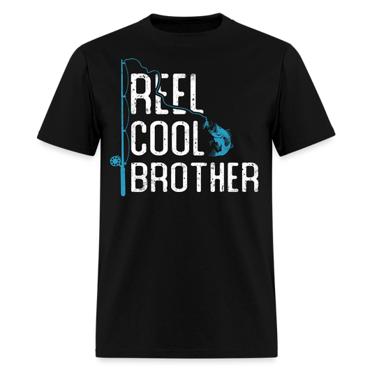 Reel Cool Brother Funny Fishing T-shirt - black