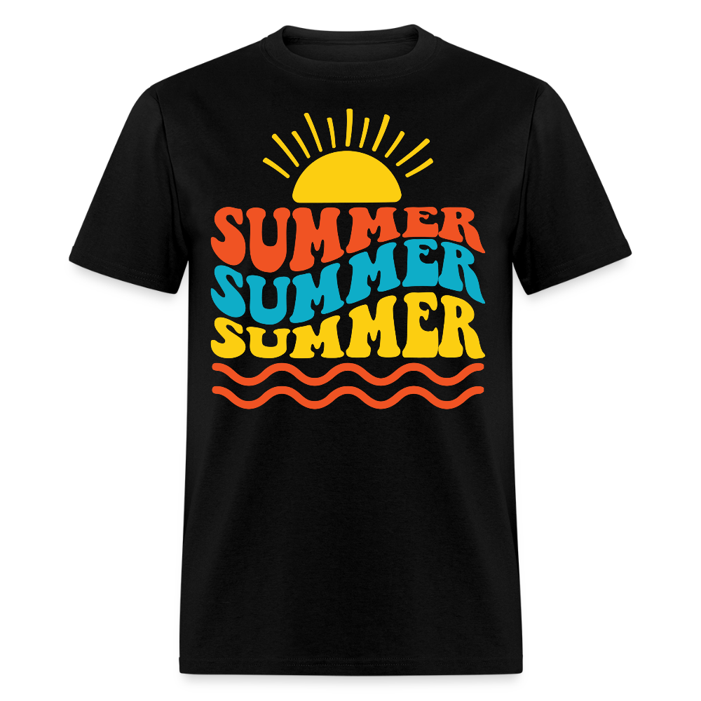 Retro Summer Tee For Beachwear T-shirt - black
