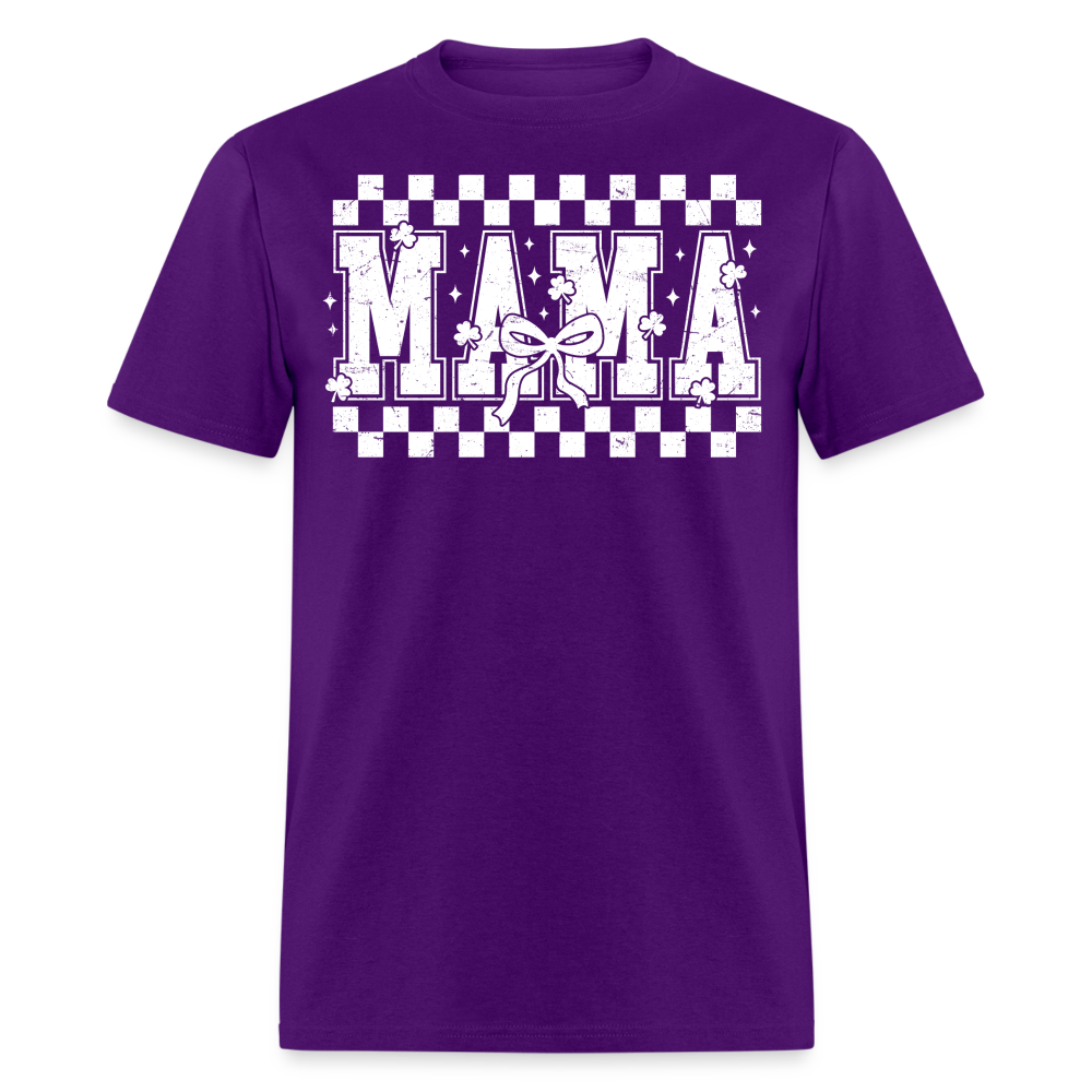 Distressed Mama Clover St. Patrick's Day Gift Tee - purple