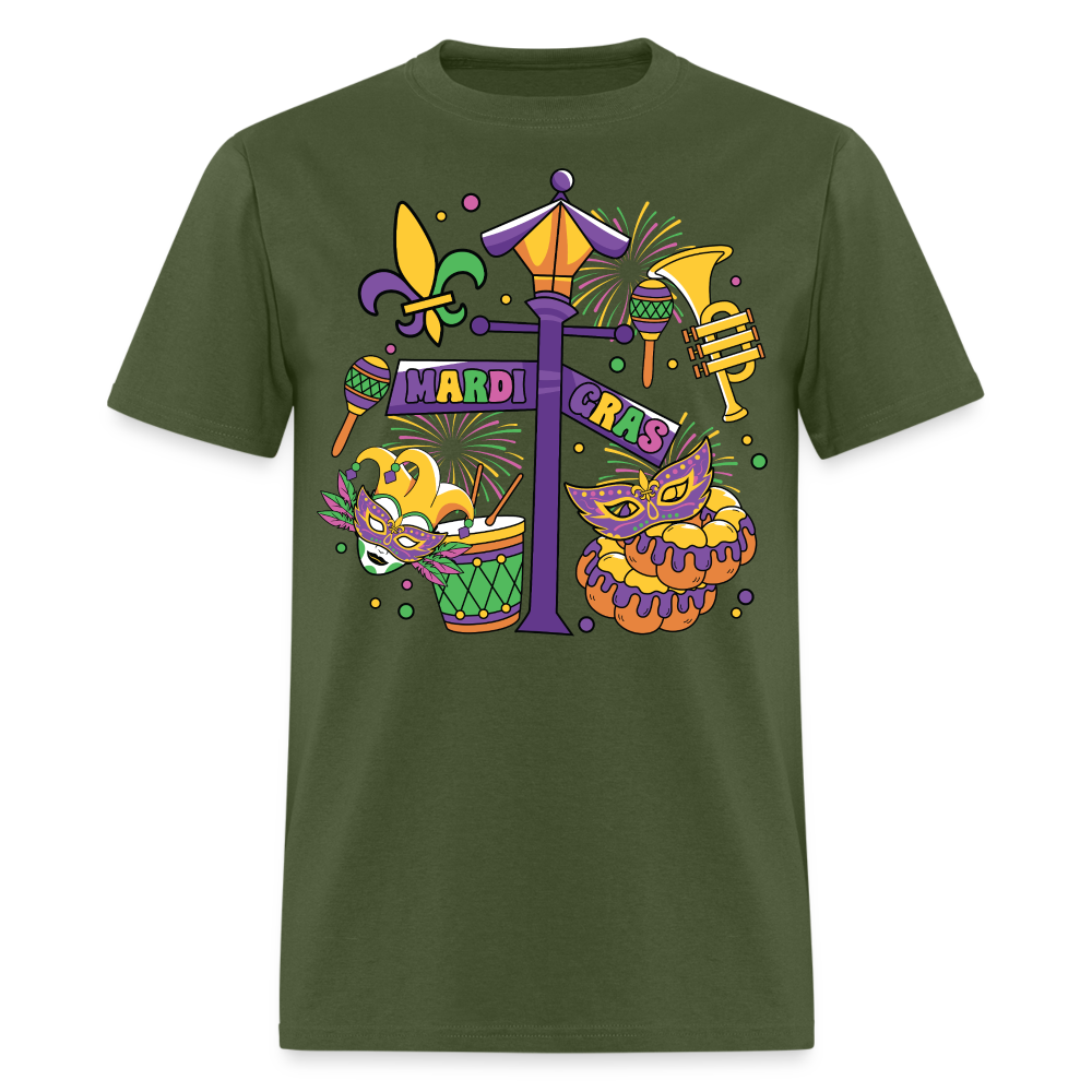 Funny And Festive Mardi Gras Outfit Mardi Gras Party T-Shirt - military green