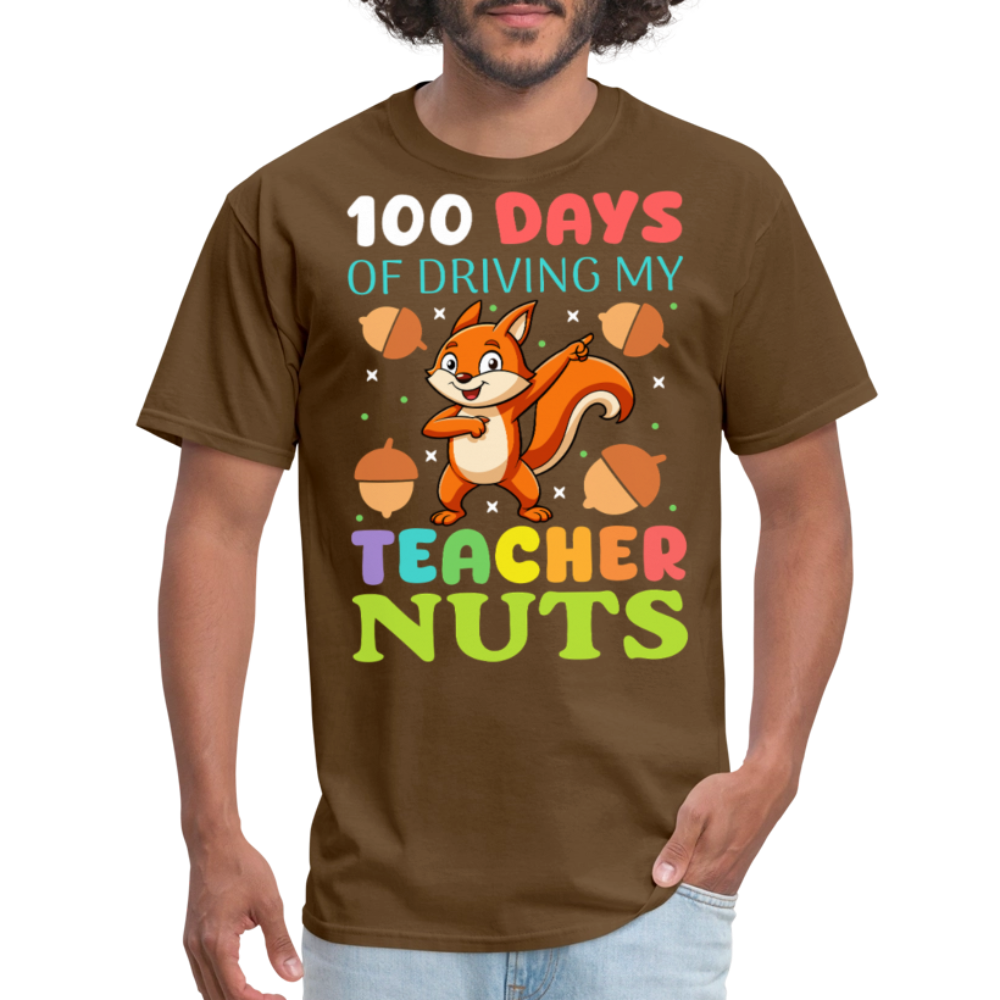 100 Days Of Driving My Teacher Crazy Shirt Funny School Teacher T-shirt - brown