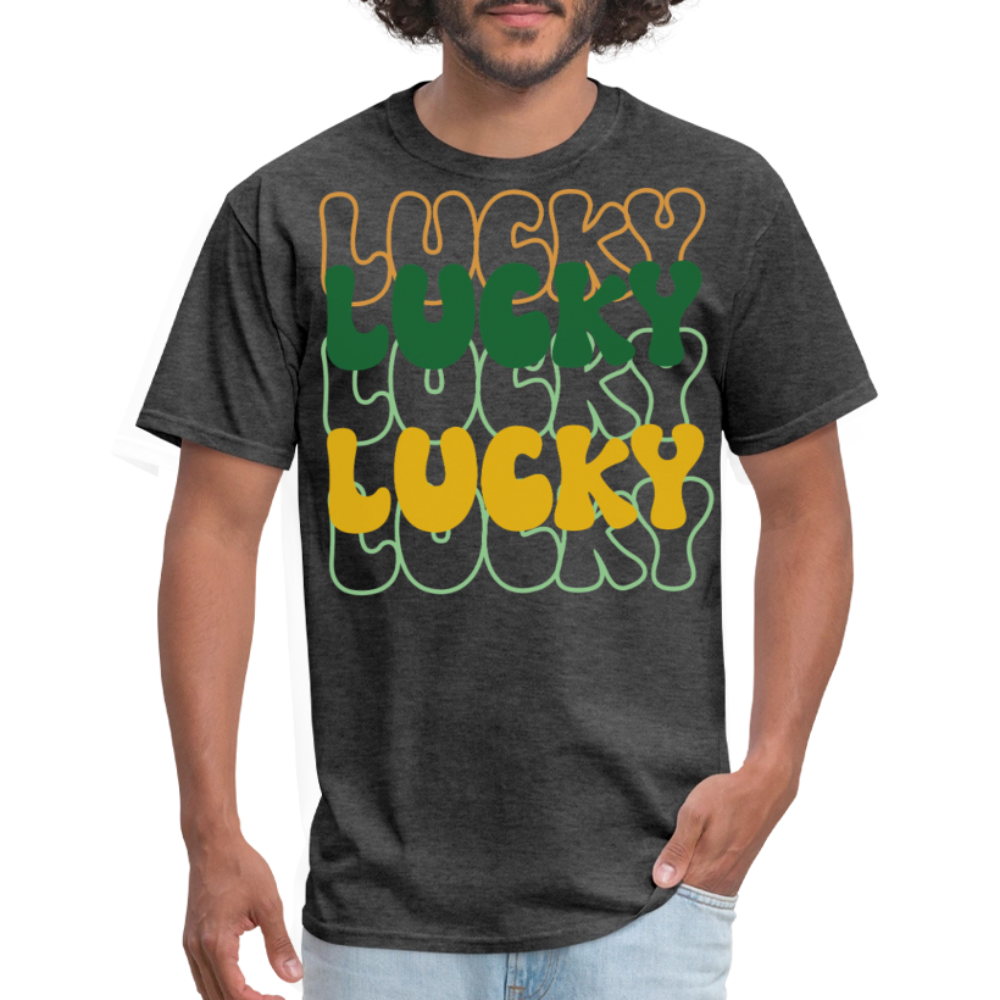 Fun and Stylish Irish Lucky Charm T-shirt - heather black