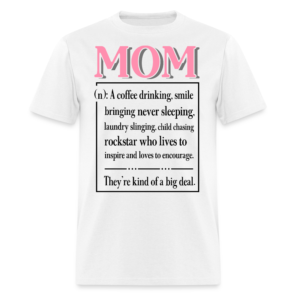 Coffee Loving Mom Graphic Tee Rockstar Mom Never Sleeping T-shirt - white