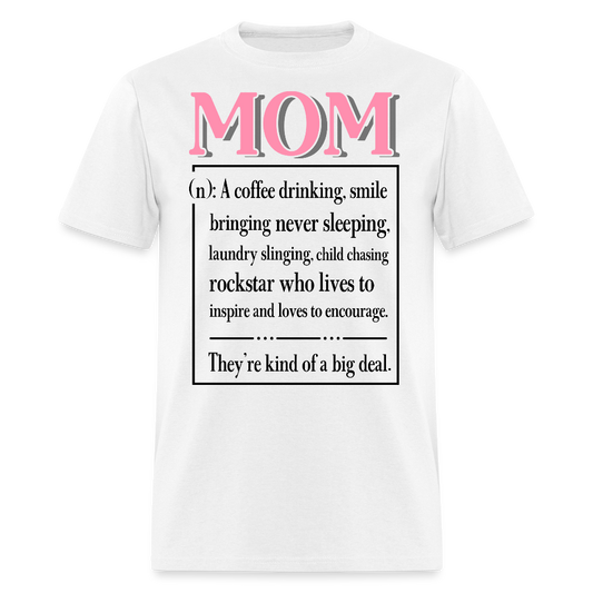 Coffee Loving Mom Graphic Tee Rockstar Mom Never Sleeping T-shirt - white