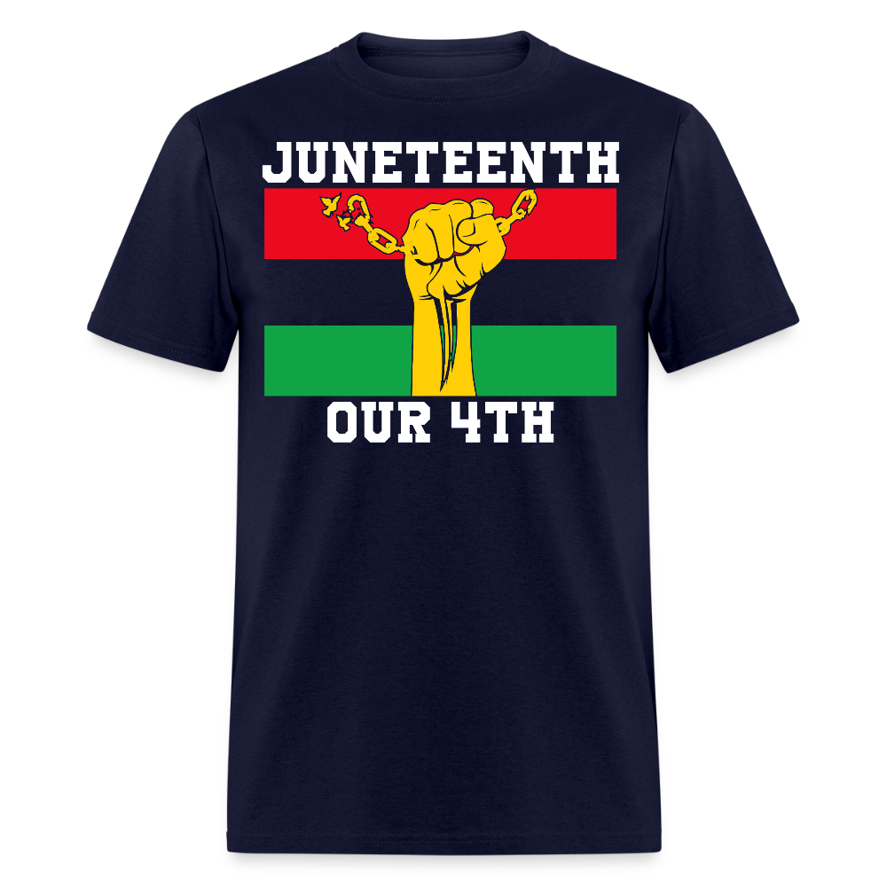 Juneteenth Freedom Fist Black Liberation Day T-shirt - navy