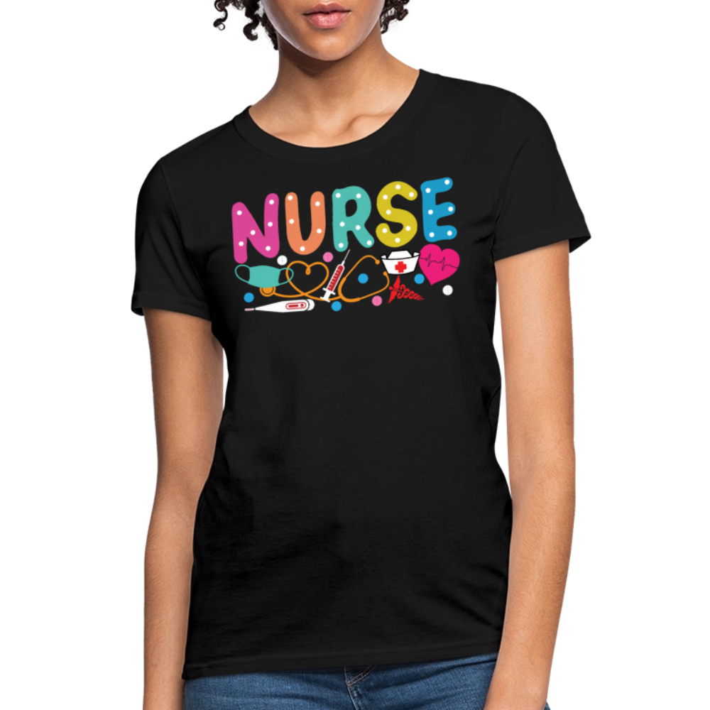 Colorful Nurse Life Cute Gift For Nurses T-Shirt - black