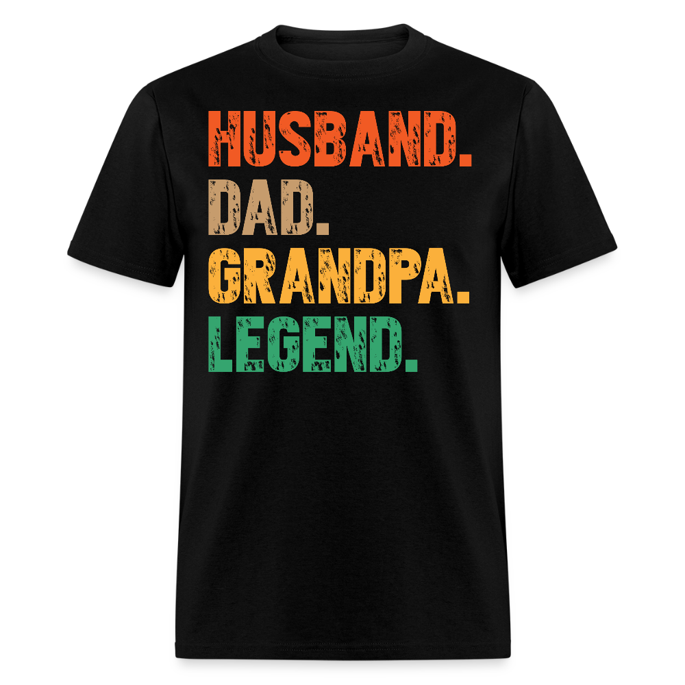Funny Husband Dad Grandpa Legend T-shirt - black