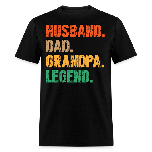 Funny Husband Dad Grandpa Legend T-shirt - black