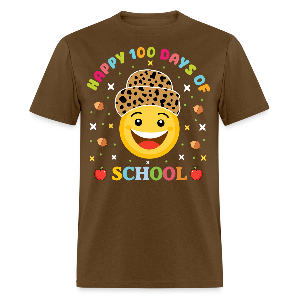 Leopard Print 100 Days Of School Shirt For Teachers Unisex T-Shirt - brown