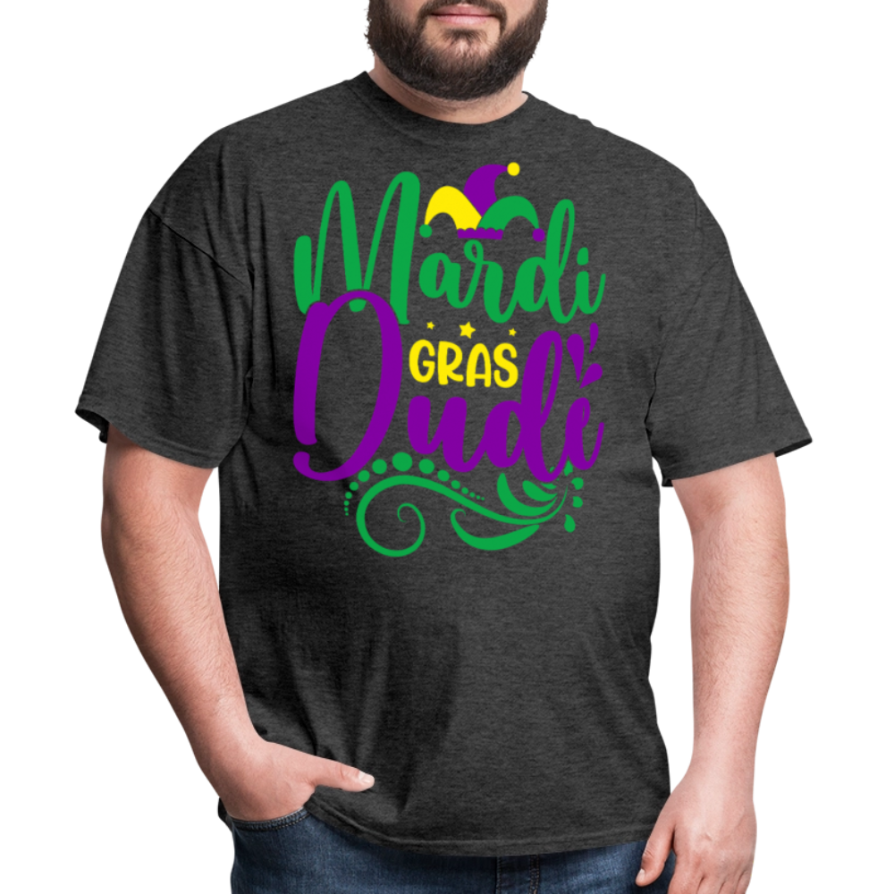 Mardi Gras Dude Shirt Fat Tuesday Celebration T-shirt - heather black