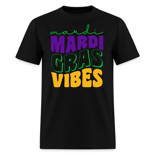 Colorful Mardi Gras Vibes Unisex T-shirt - black