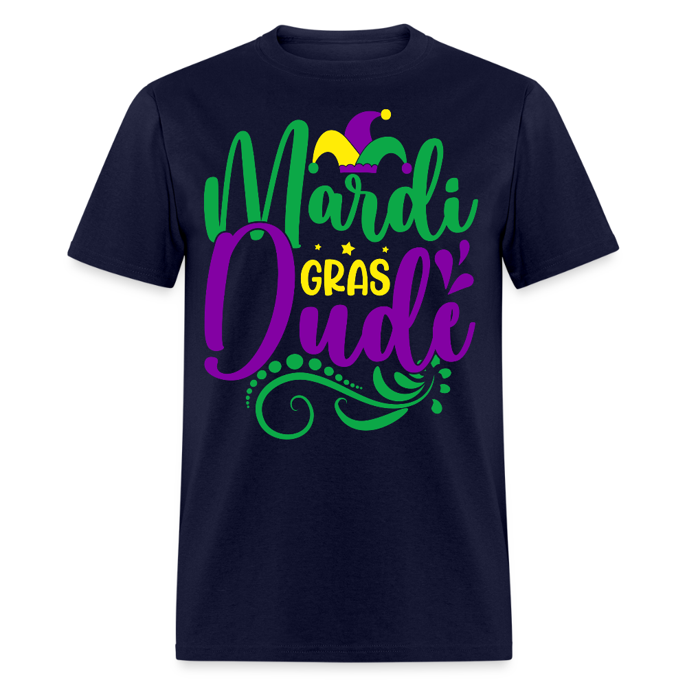 Mardi Gras Dude Shirt Fat Tuesday Celebration T-shirt - navy