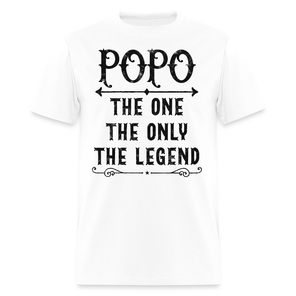 Popo The One The Only The Legend Grandfather Gift T-Shirt - white