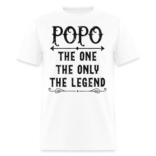 Popo The One The Only The Legend Grandfather Gift T-Shirt - white