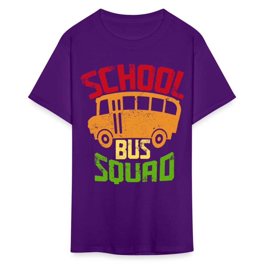 Vintage School Bus Tee for Drivers & Staff School Bus Squad T-shirt - purple