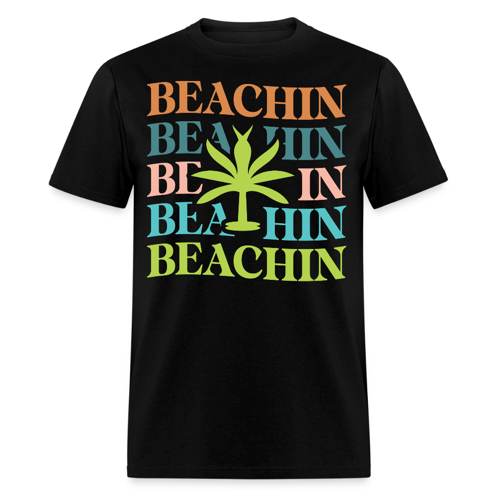 Tropical Beach Vibe Funny Beach T-shirt - black