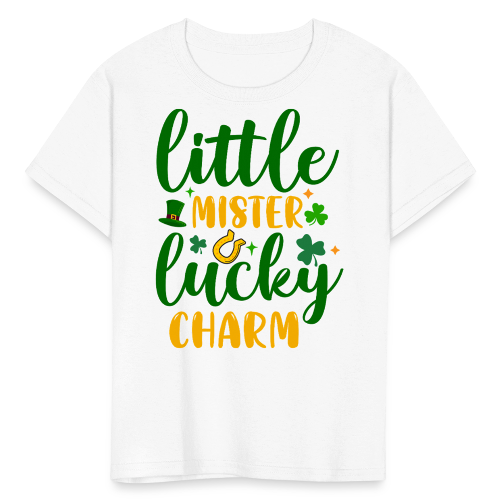 Little Mister Lucky Charm Kids T-shirt - white