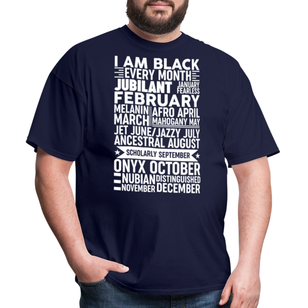 Melanin Inspired Clothing For Black Empowerment Afrocentric T-shirt - navy