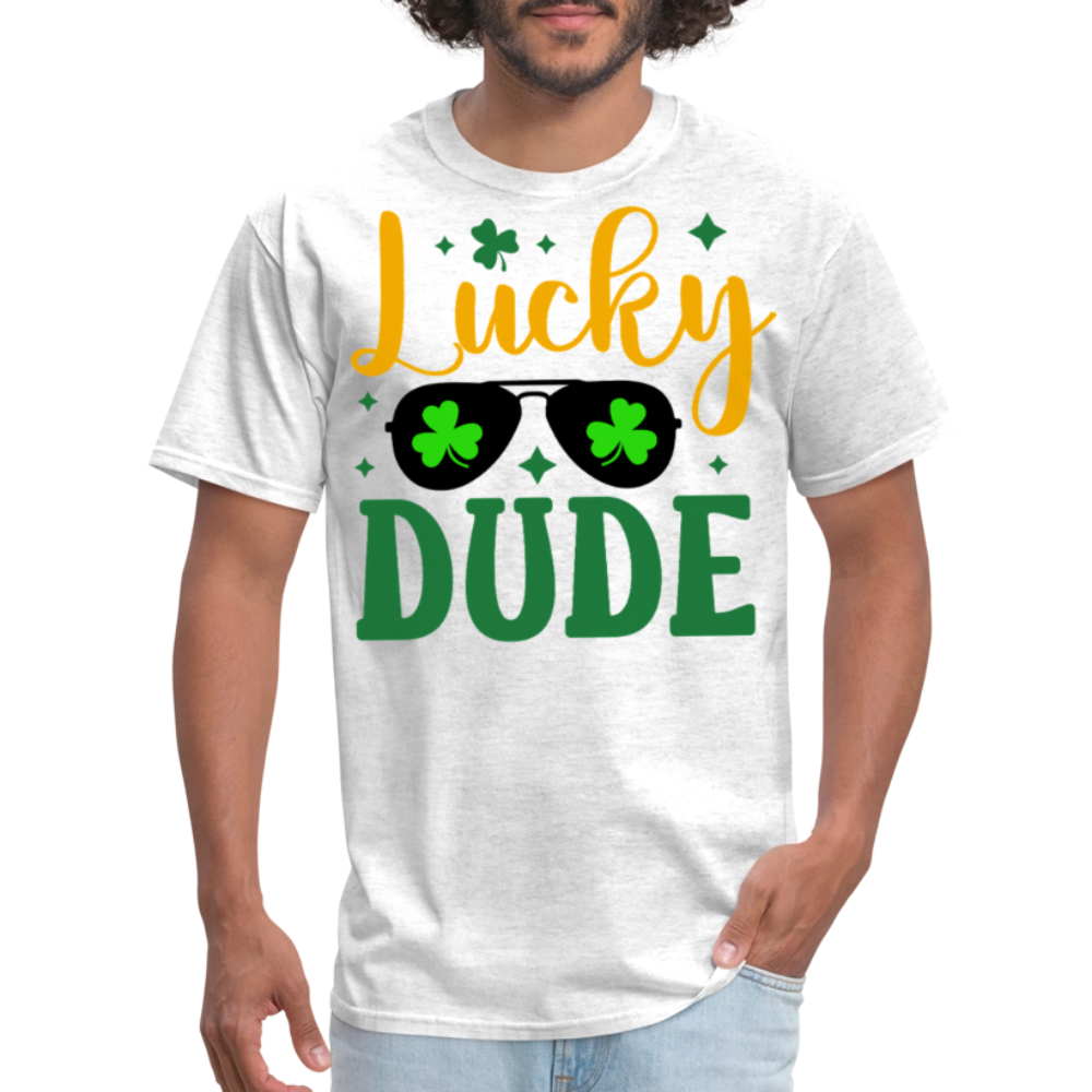 St Patrick’s Day Lucky Dude T-shirt - light heather gray