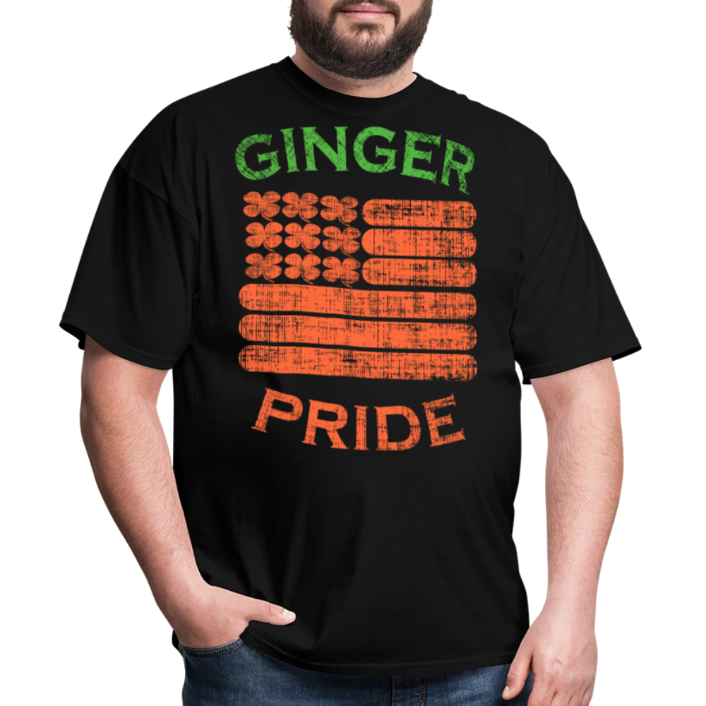 Ginger Pride American Flag Funny St Patrick’s Day  T-shirt - black