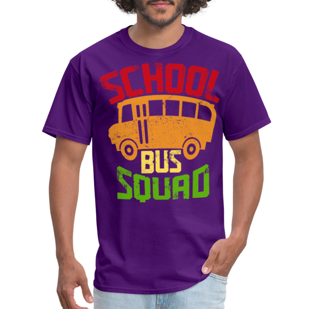 Vintage School Bus Tee for Drivers & Staff School Bus Squad T-shirt - purple